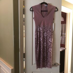 Lace bottom dress mauve